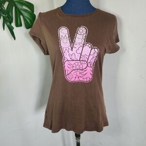 No Boundaries Organic Peace Sign Tee t Shirt